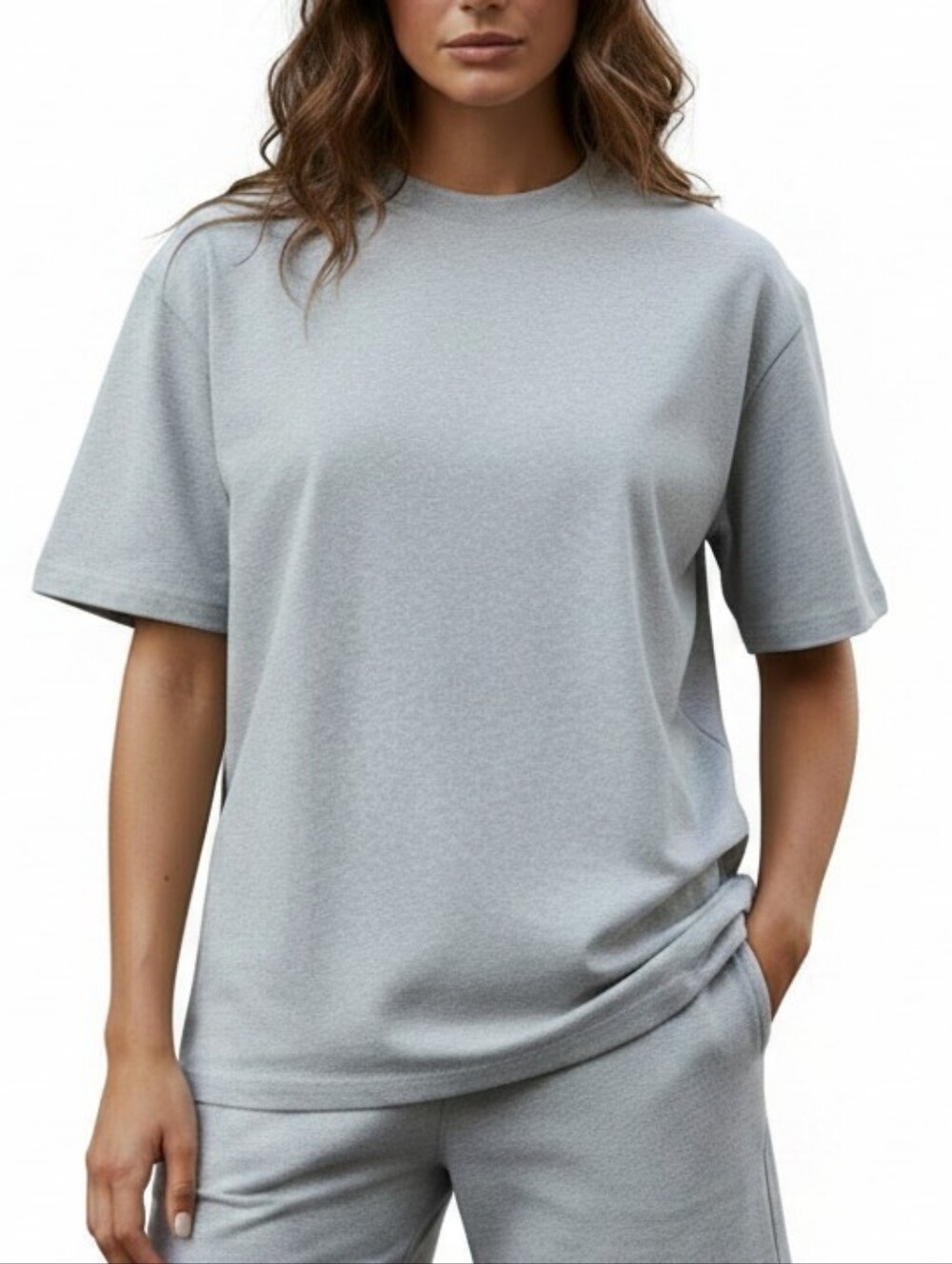 SKIMS Boyfriend Tshirt Top Shirt Light heather grey Small NWT